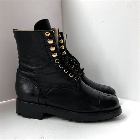 chanel past season black boots|Chanel combat boot 2021.